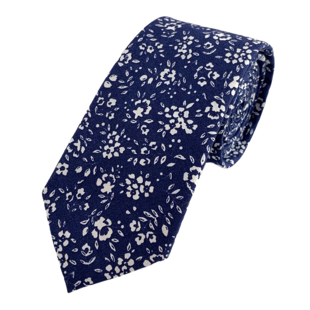 Men's Midnight Blue Floral Slim Necktie